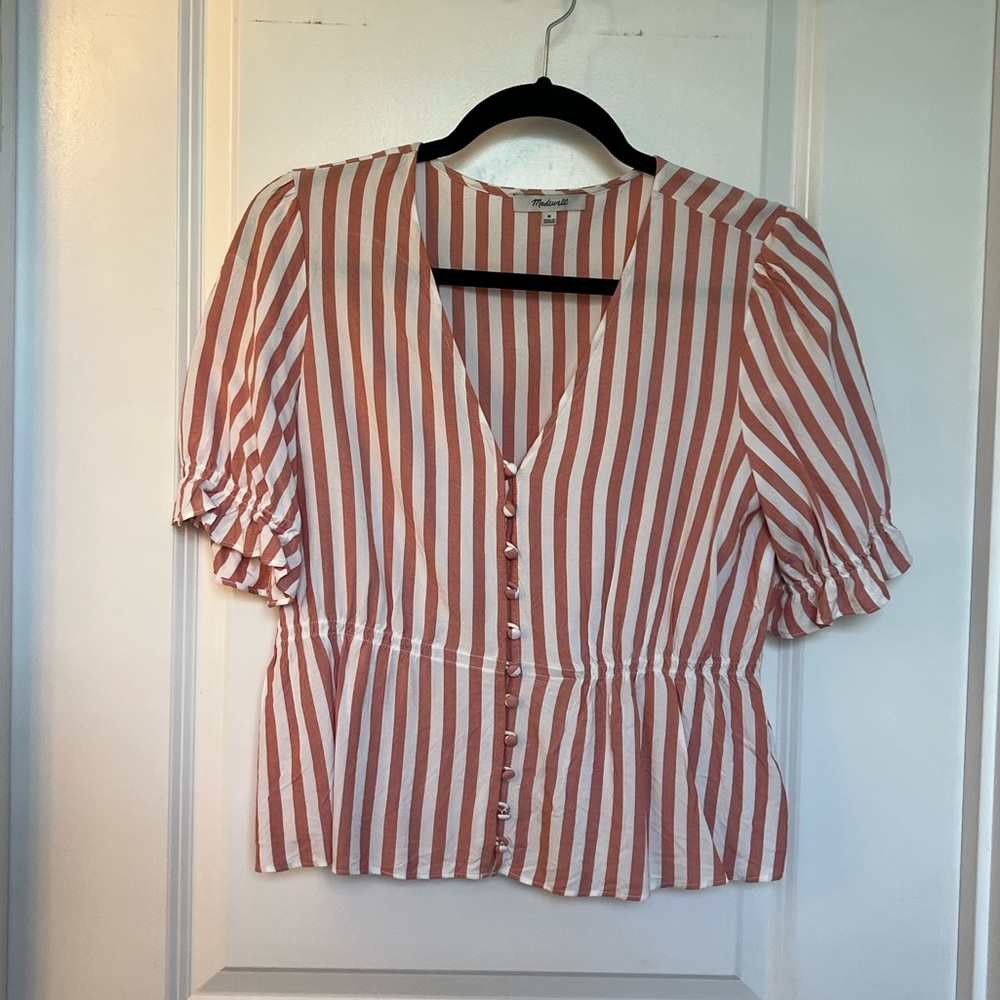 Madewell slightly cropped stripped top